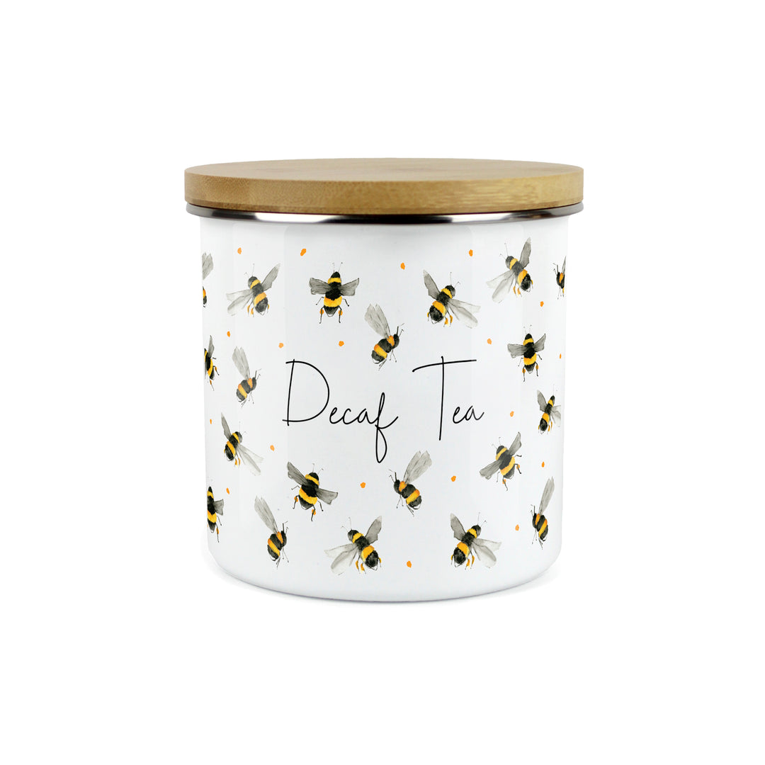 Purely Home Scattered Bees Enamel Kitchen Canisters