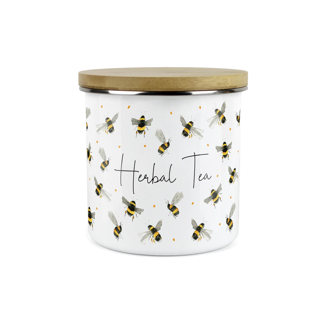 Purely Home Scattered Bees Enamel Kitchen Canisters