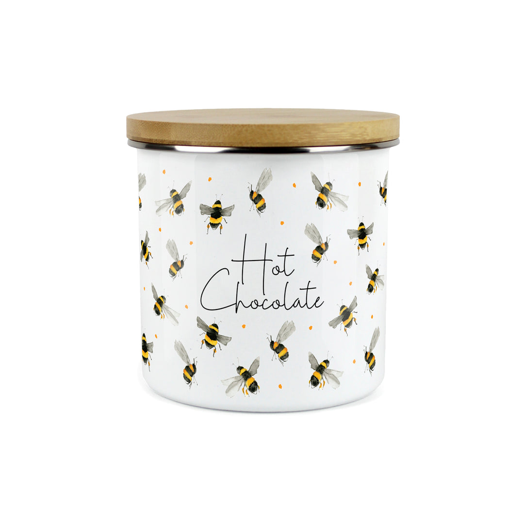 Purely Home Scattered Bees Enamel Kitchen Canisters