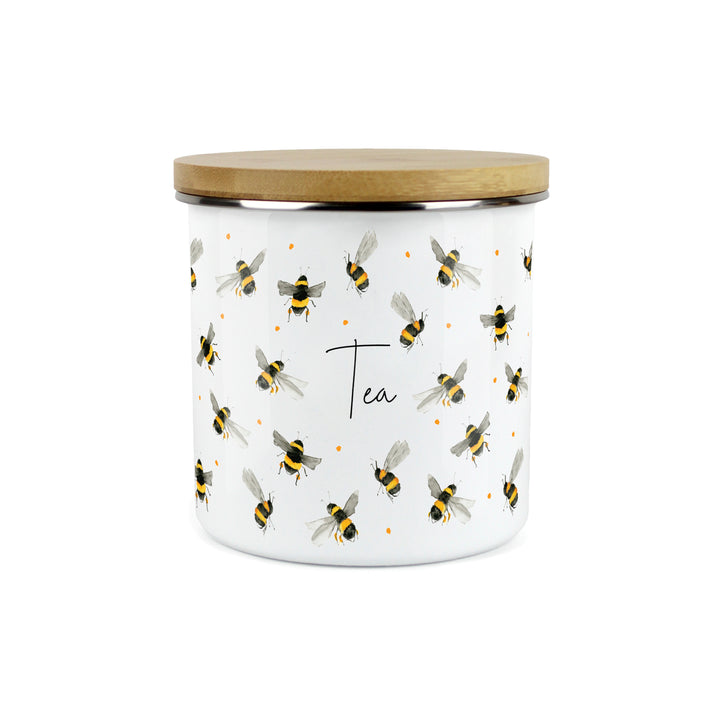 Purely Home Scattered Bees Enamel Kitchen Canisters