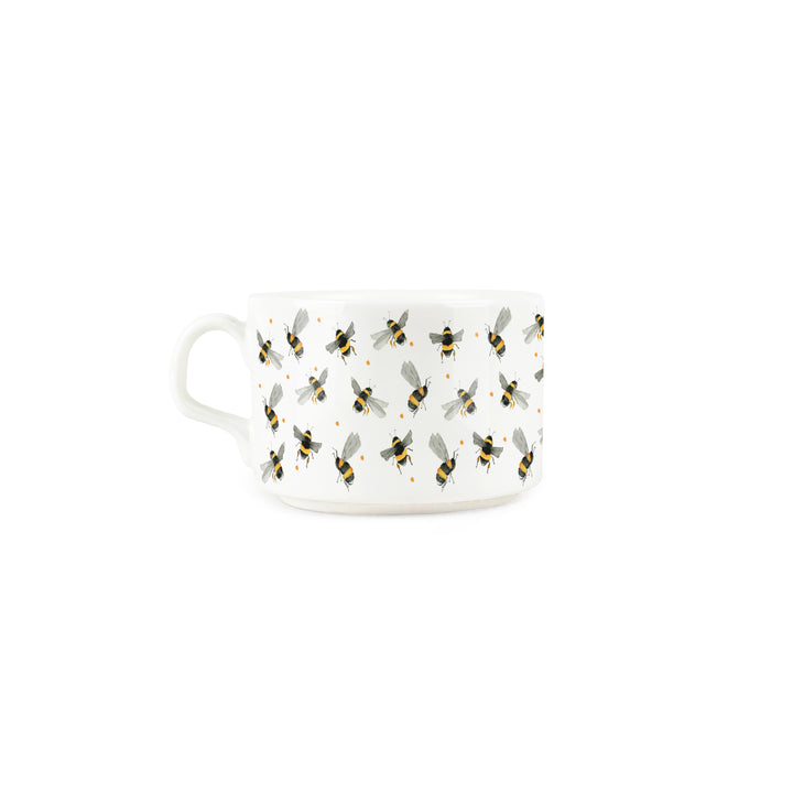 Purely Home Scattered Bees Porcelain Teacup & Saucer Set