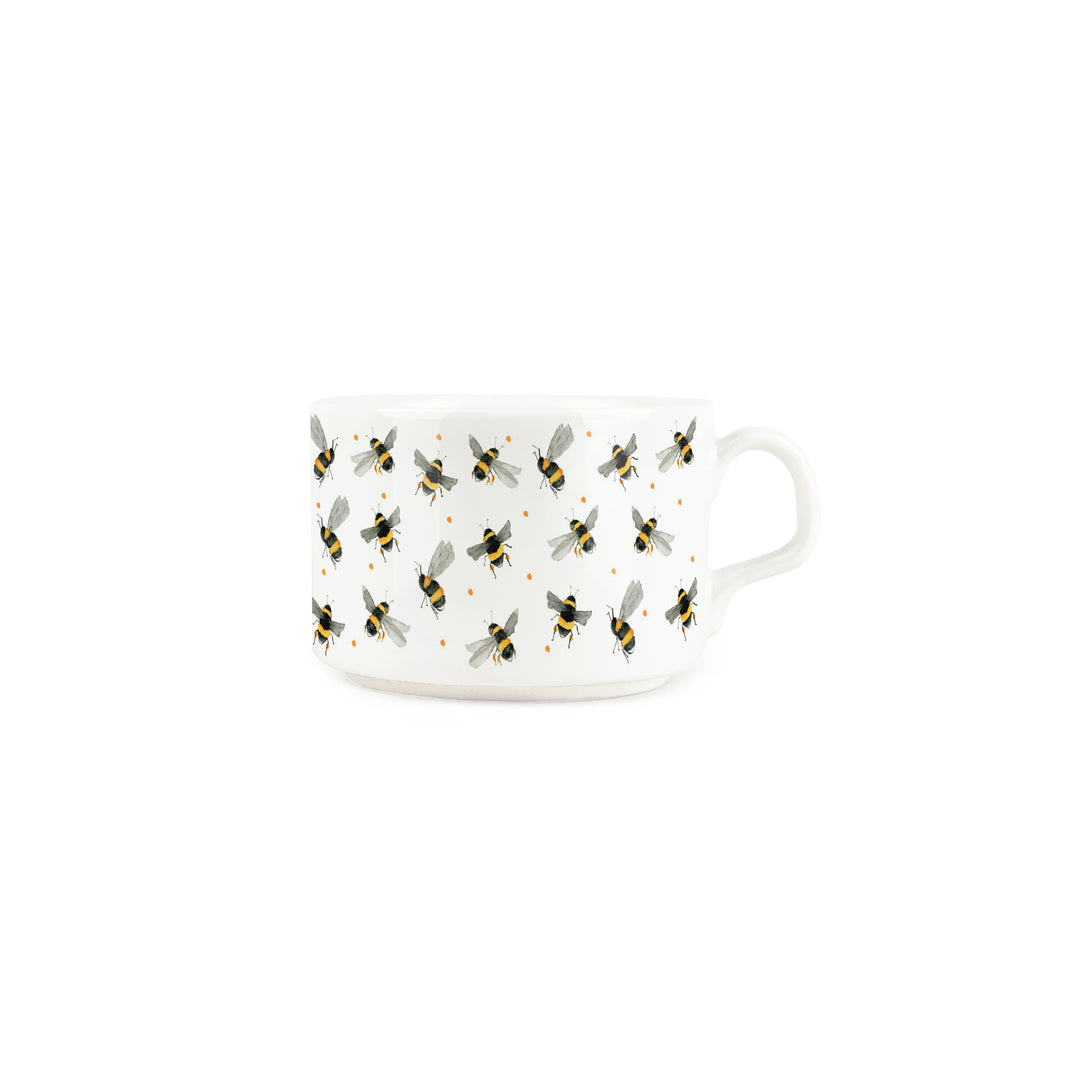 Purely Home Scattered Bees Porcelain Teacup & Saucer Set