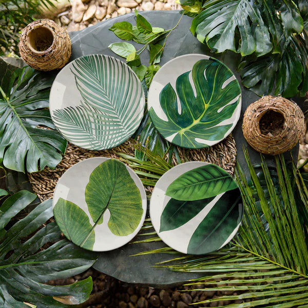 Amazon Floral Palm Melamine Side Plates