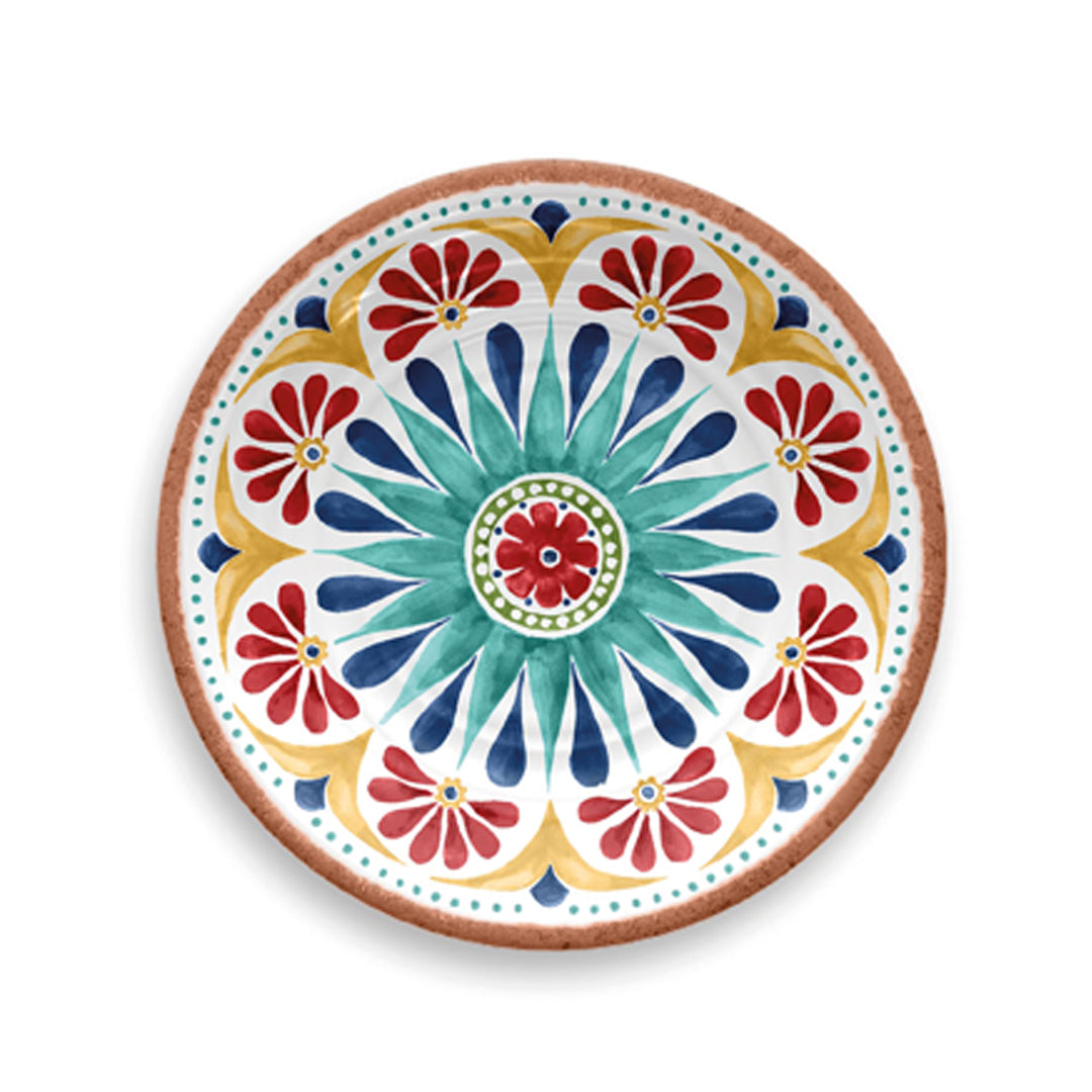 Rio Medallion Melamine 9 Piece Tray, Side Plates & Mugs Set