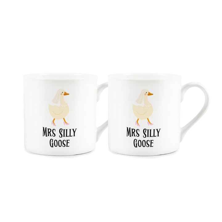 Purely Home Silly Goose Wedding Bone China Mugs Set