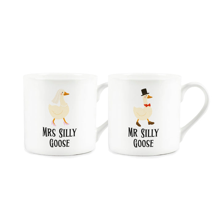 Purely Home Silly Goose Wedding Bone China Mugs Set
