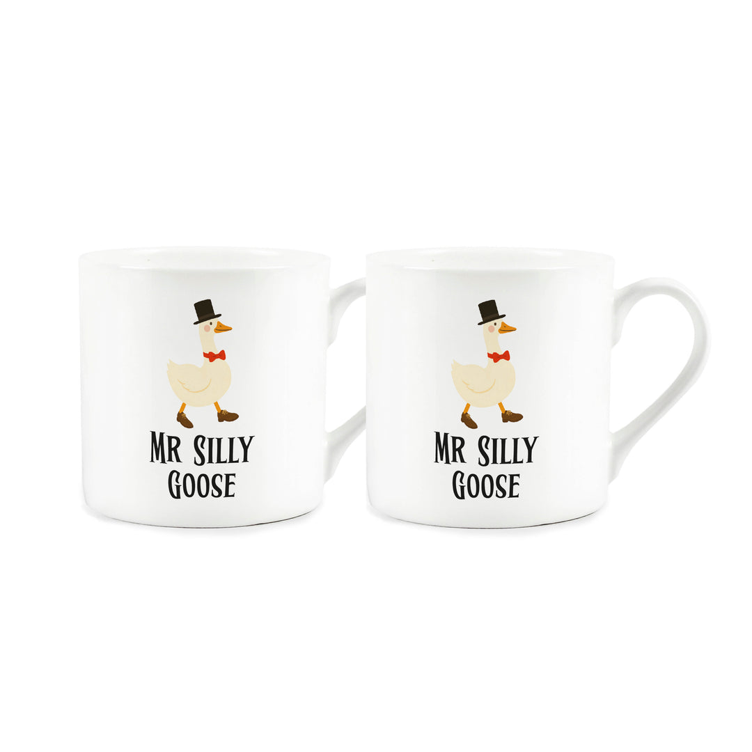 Purely Home Silly Goose Wedding Bone China Mugs Set