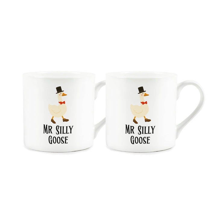 Purely Home Silly Goose Wedding Bone China Mugs Set