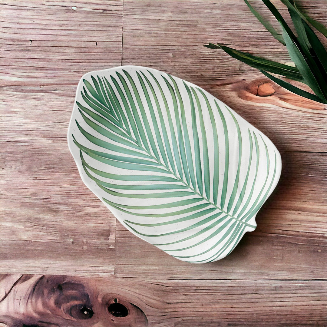 Amazon Floral Palm Melamine Small Leaf Platter