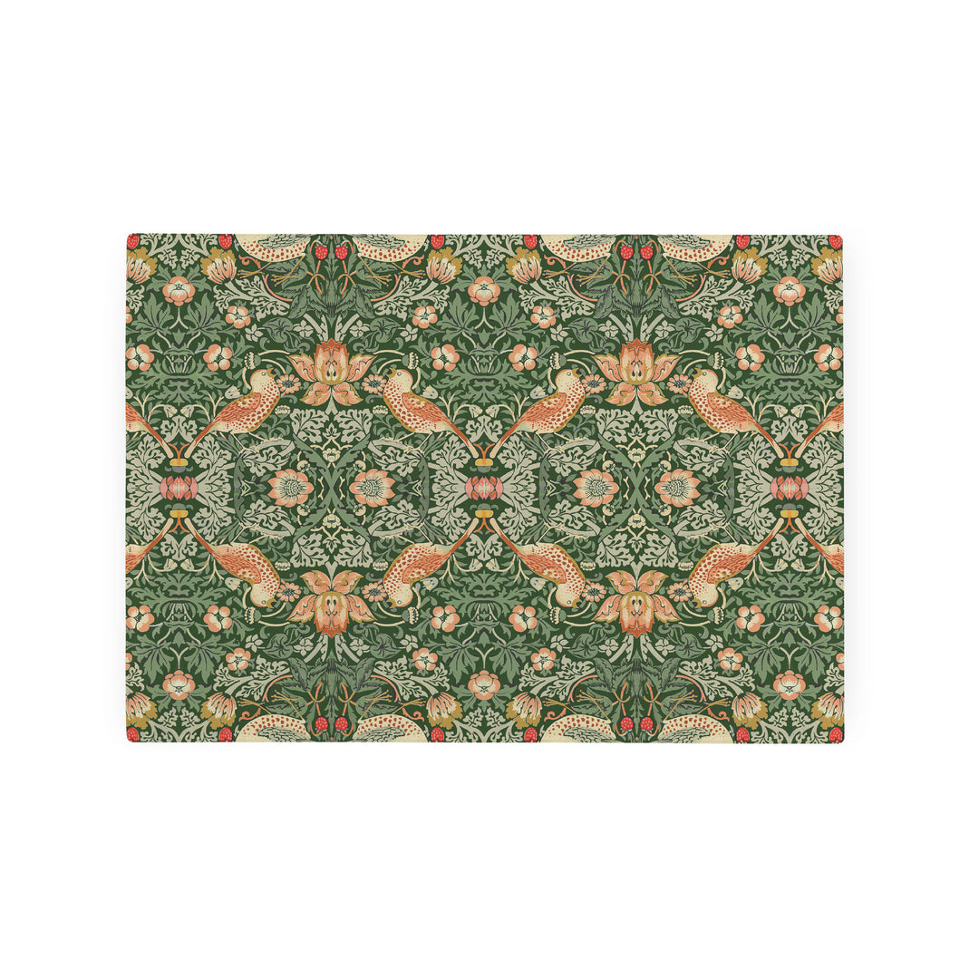 Purely Home Strawberry Thief Glass Worktop Protector - Green