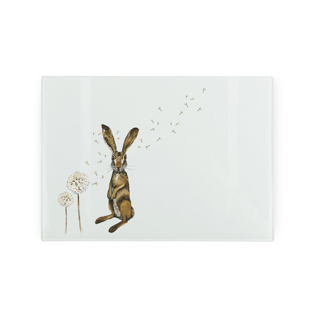 Purely Home Hare & Dandelions Glass Worktop Protector