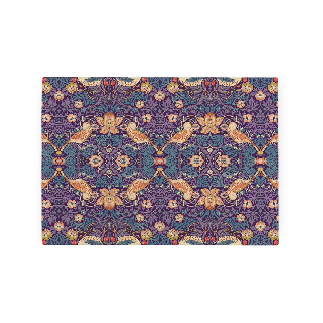 Purely Home Strawberry Thief Glass Worktop Protector - Purple