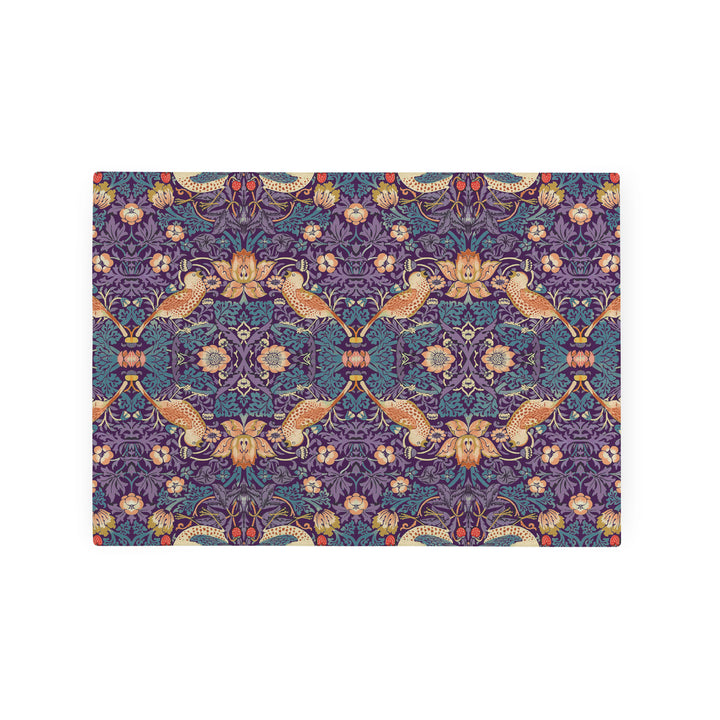Purely Home Strawberry Thief Glass Worktop Protector - Purple