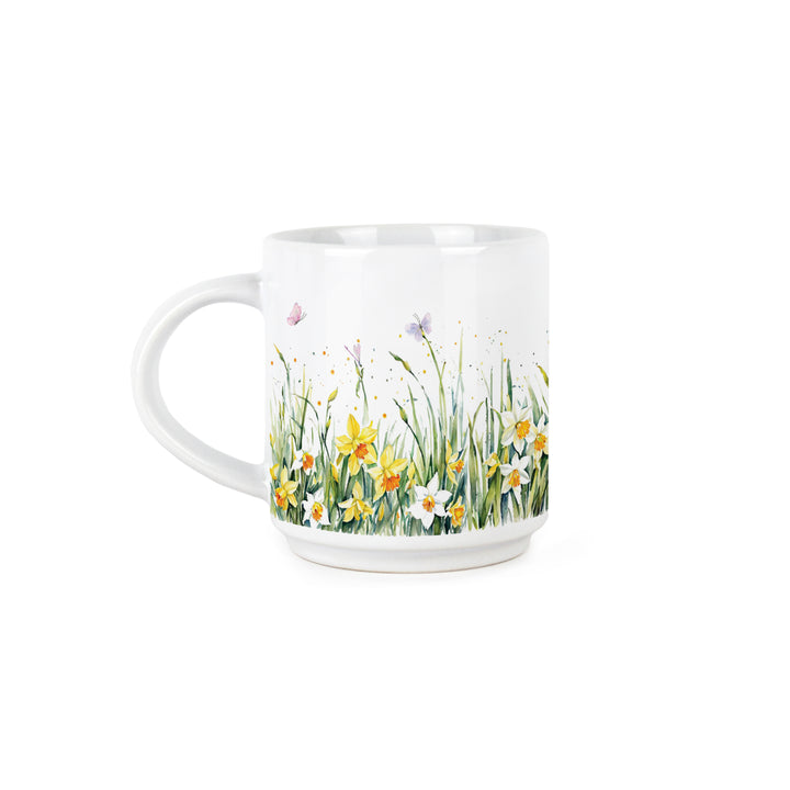 Purely Home Spring Daffodils Stacking Mugs Set