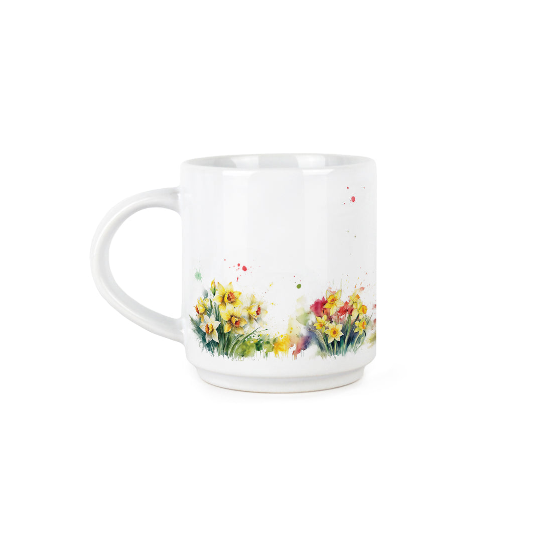 Purely Home Floral Welsh Dragon Stacking Mugs Set