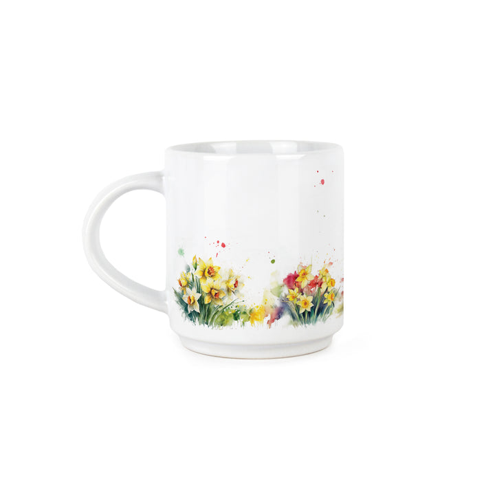 Purely Home Floral Welsh Dragon Stacking Mugs Set