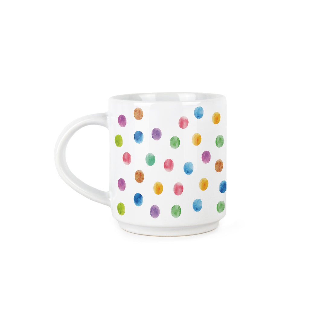 Purely Home Multicoloured Polka Dots Stacking Mugs Set