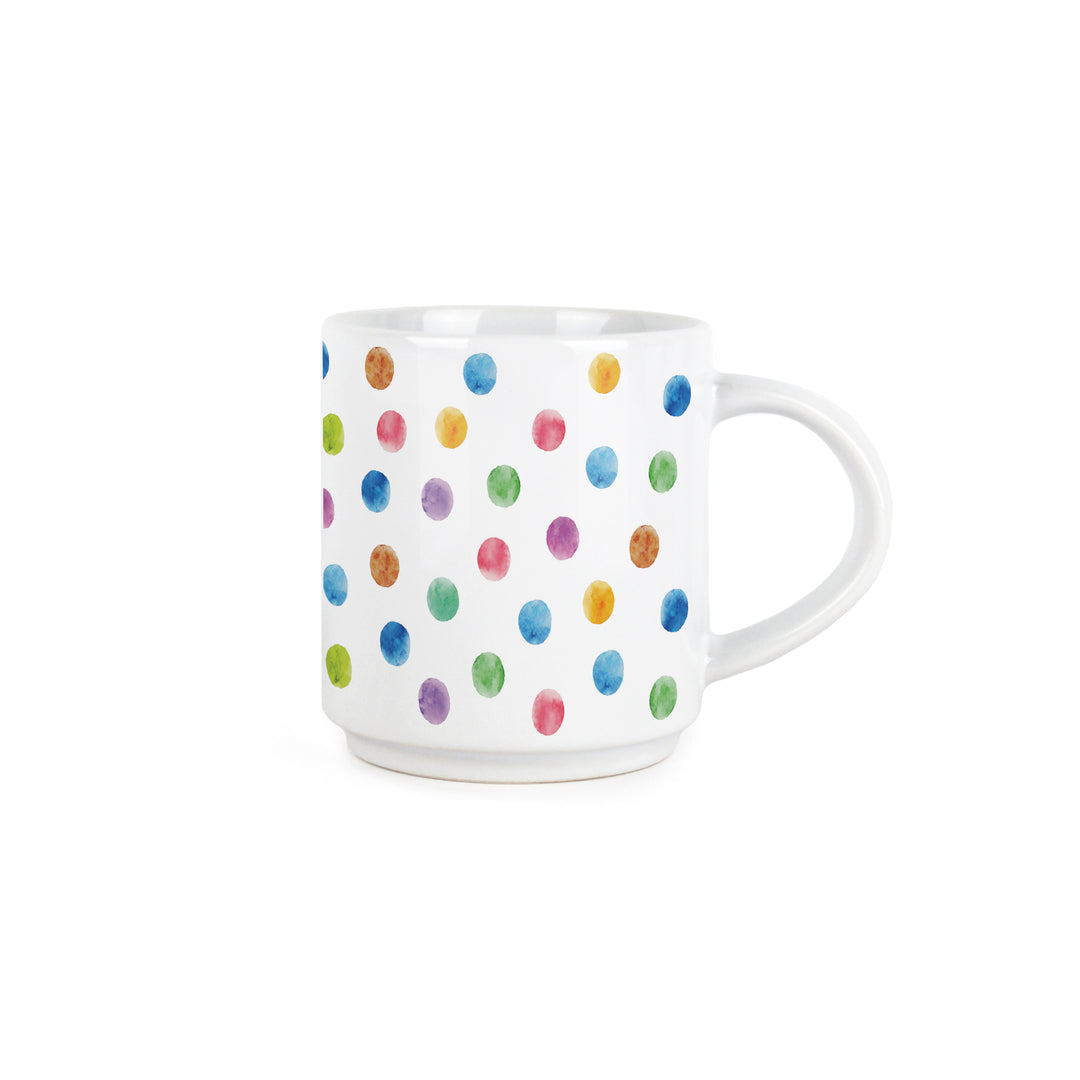 Purely Home Multicoloured Polka Dots Stacking Mugs Set