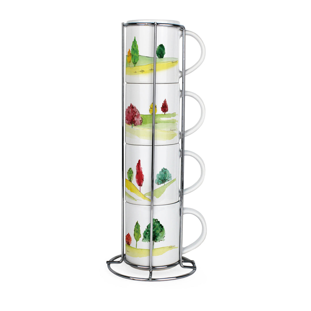 Purely Home English Landscapes Stacking Mugs Set
