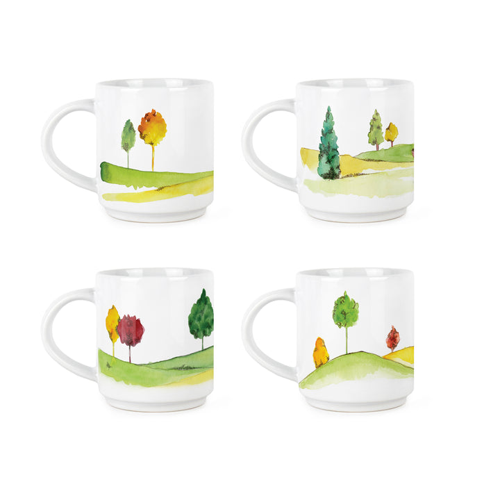 Purely Home English Landscapes Stacking Mugs Set