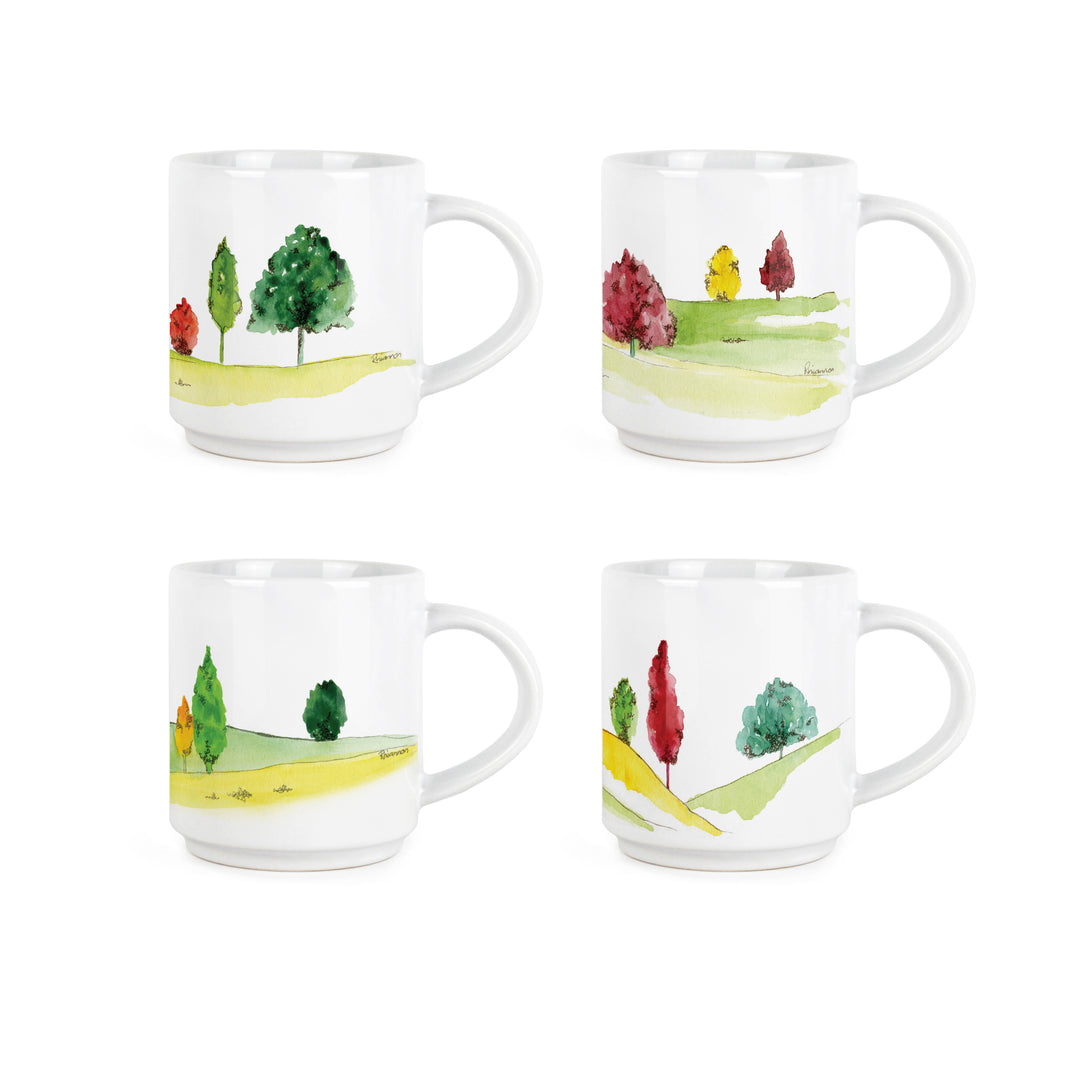 Purely Home English Landscapes Stacking Mugs Set