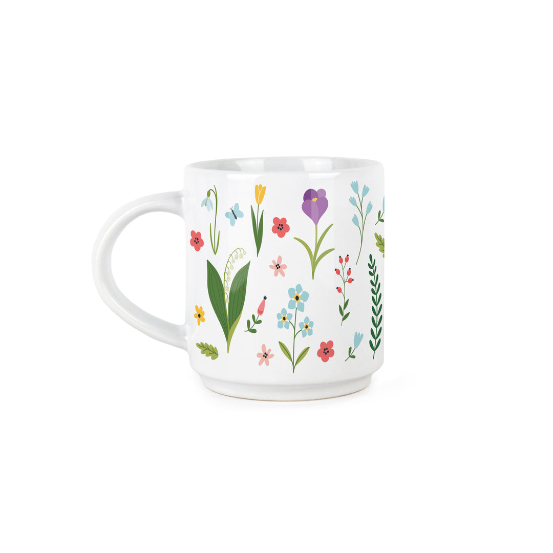 Purely Home Spring Flowers Stacking Mugs Set