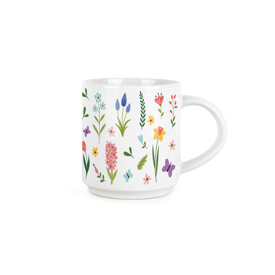 Purely Home Spring Flowers Stacking Mugs Set