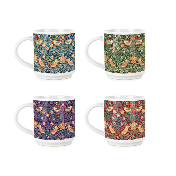 Purely Home Strawberry Thief Stacking Mugs Set