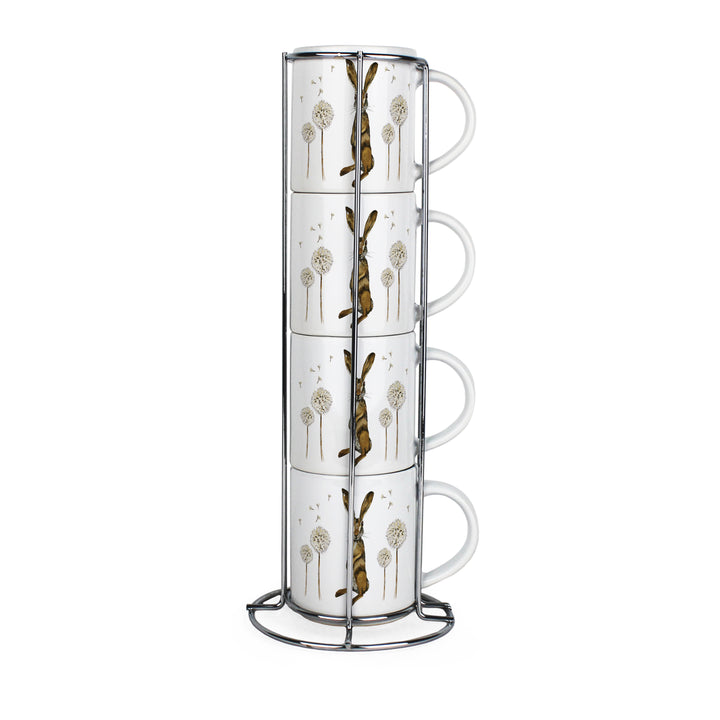 Purely Home Hare & Dandelions Stacking Mugs Set