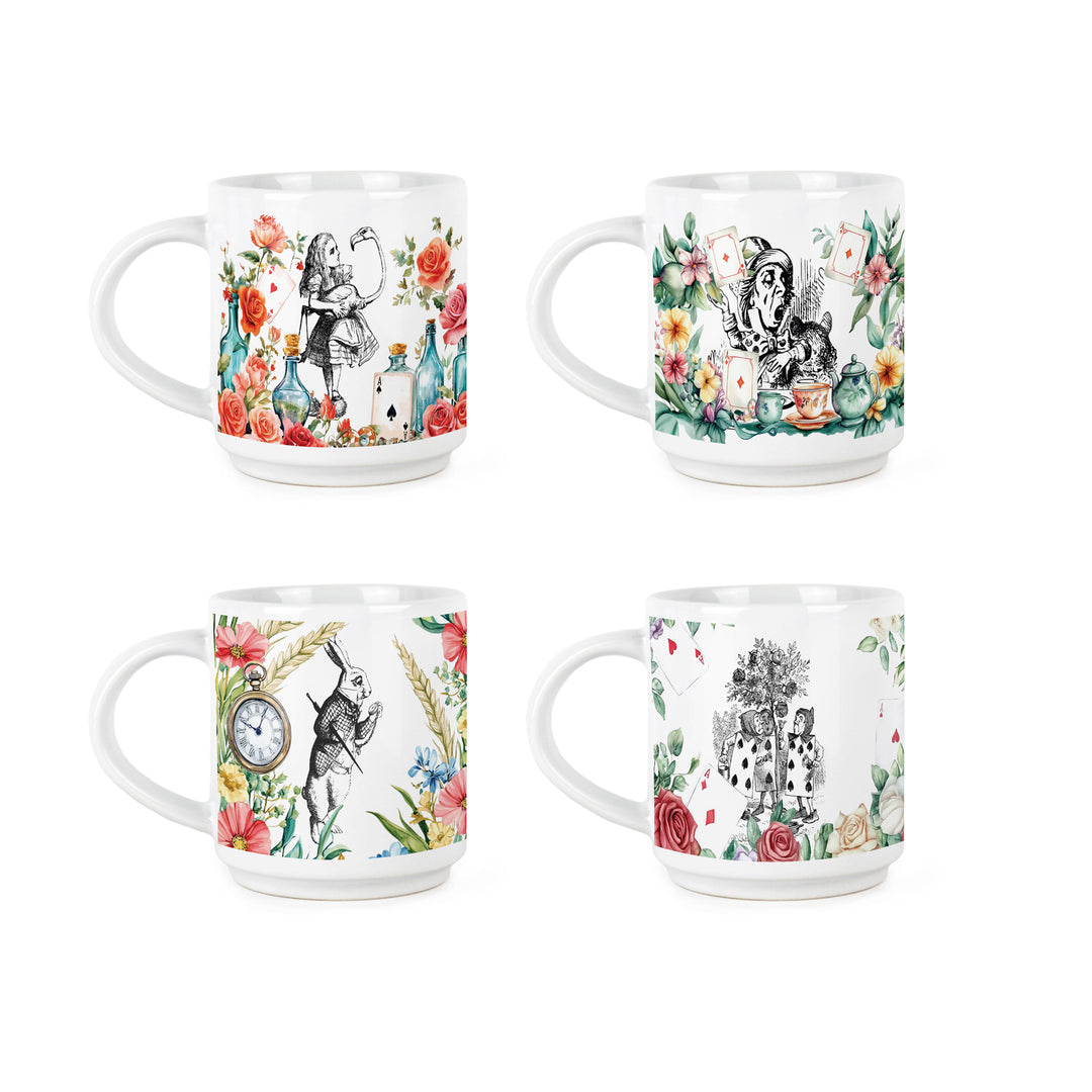 Purely Home Alice's Adventures Stacking Mugs Set