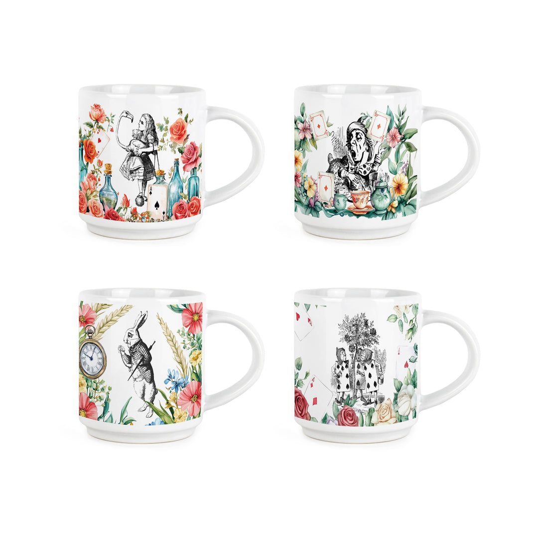 Purely Home Alice's Adventures Stacking Mugs Set