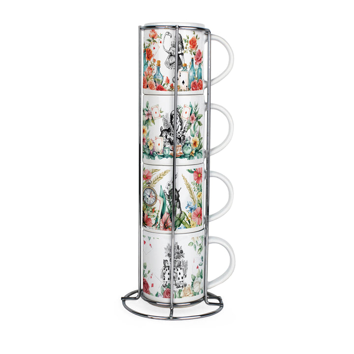 Purely Home Alice's Adventures Stacking Mugs Set