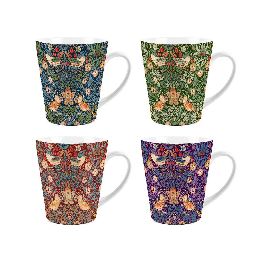Purely Home Strawberry Thief Ceramic Latte Mugs