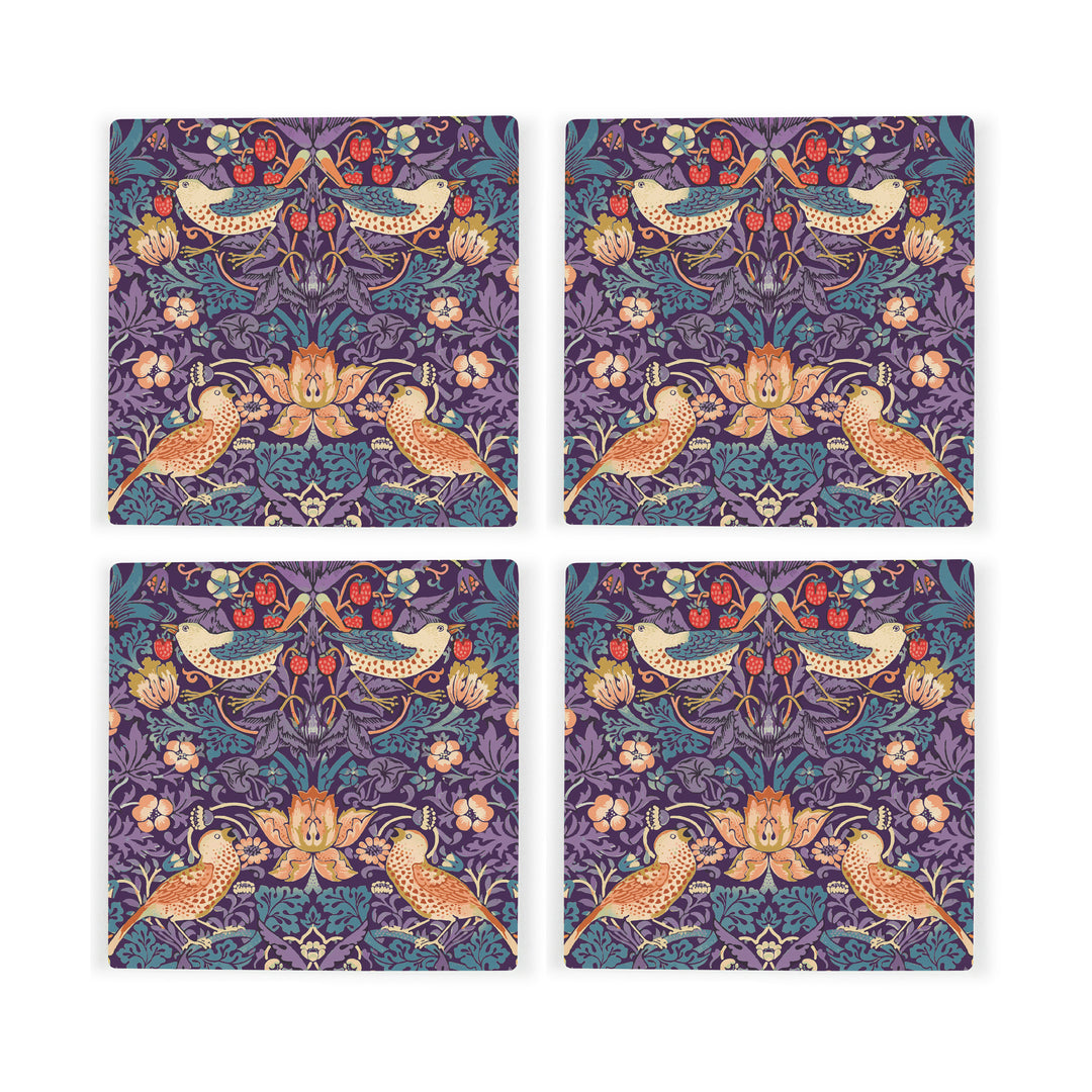 Purely Home Strawberry Thief Ceramic Coasters