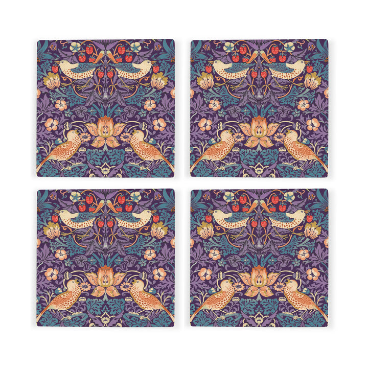 Purely Home Strawberry Thief Ceramic Coasters