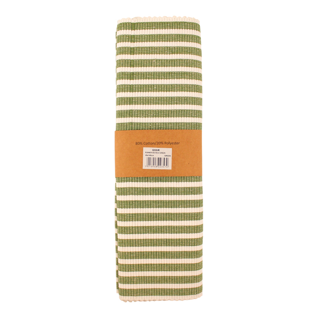 Le Chateau Ribbed Eco-Friendly Striped Table Runner