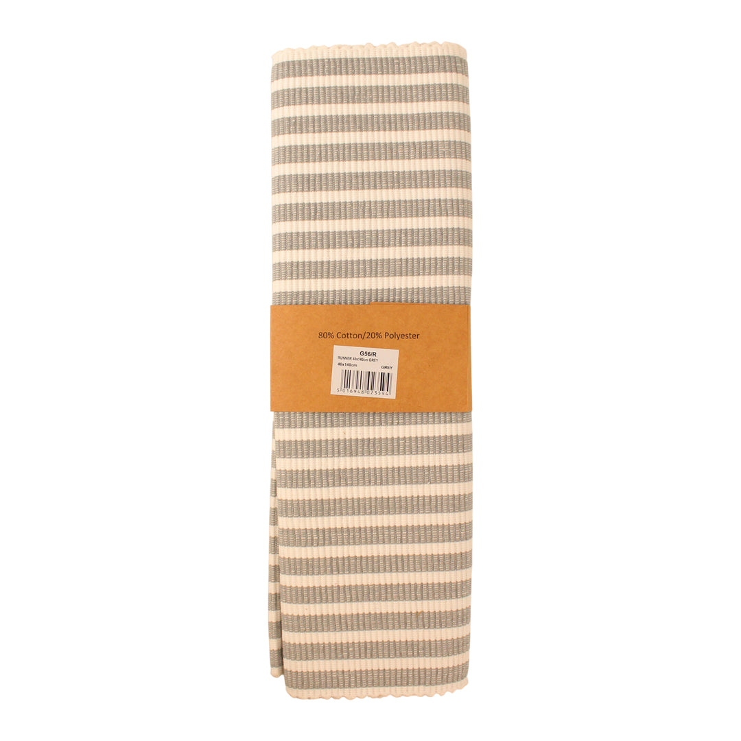 Le Chateau Ribbed Eco-Friendly Striped Table Runner