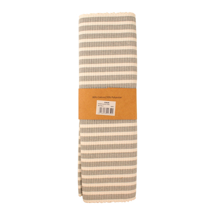 Le Chateau Ribbed Eco-Friendly Striped Table Runner