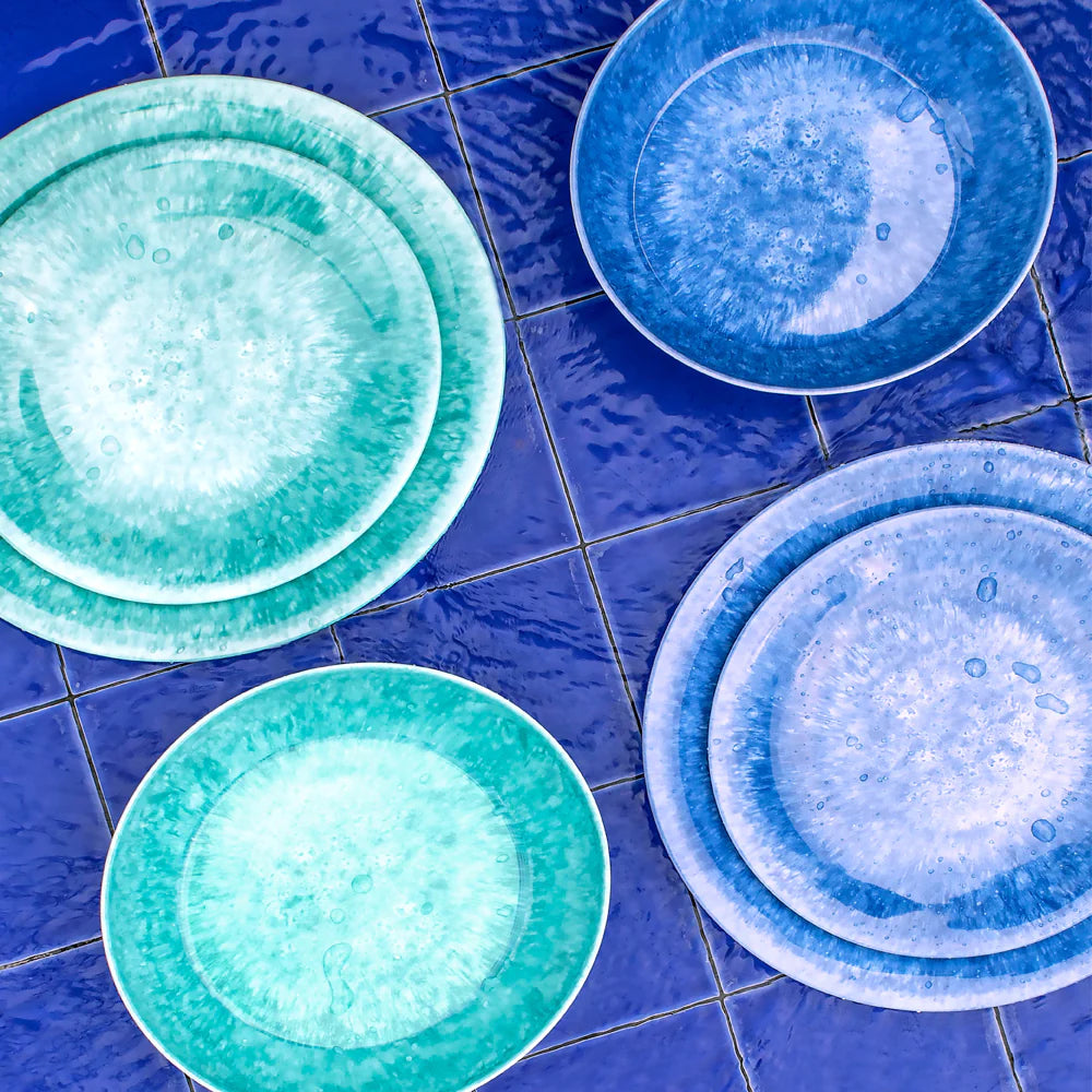 Bali Brights Dark Blue Melamine Dinner & Side Plate Set