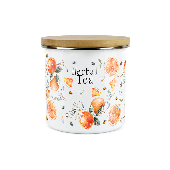 Purely Home Tangerines Enamel Kitchen Canisters