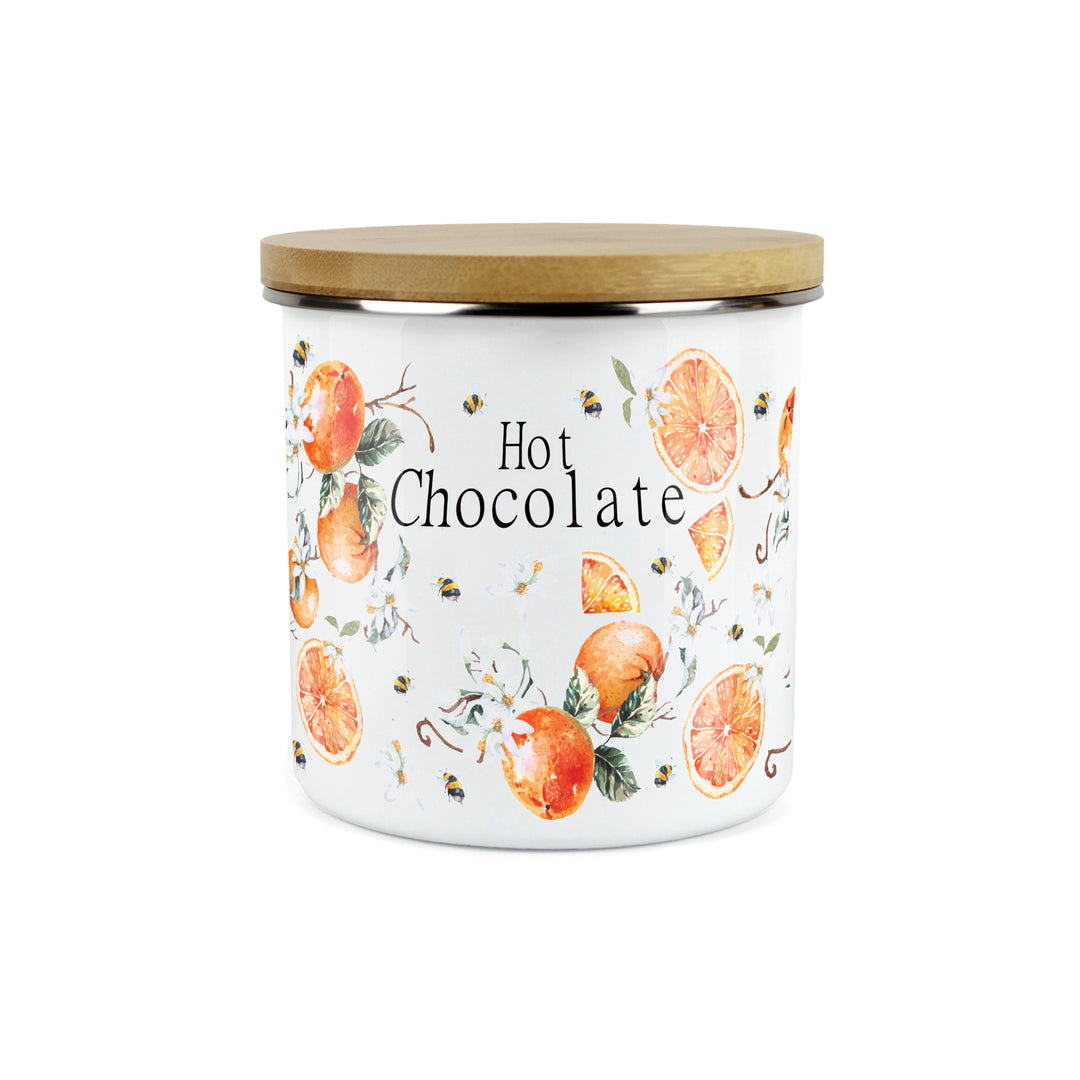 Purely Home Tangerines Enamel Kitchen Canisters