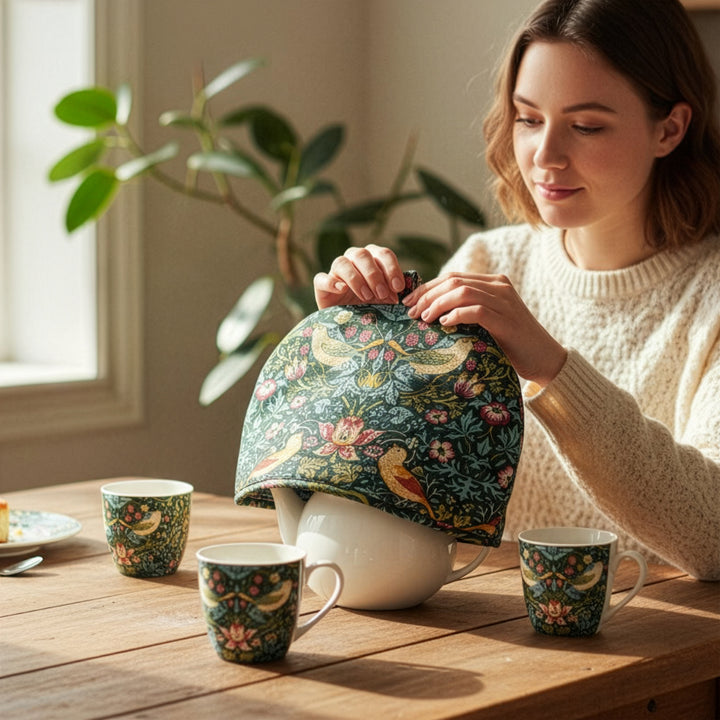 Le Chateau William Morris Strawberry Thief Tea Cosy - Dark Green