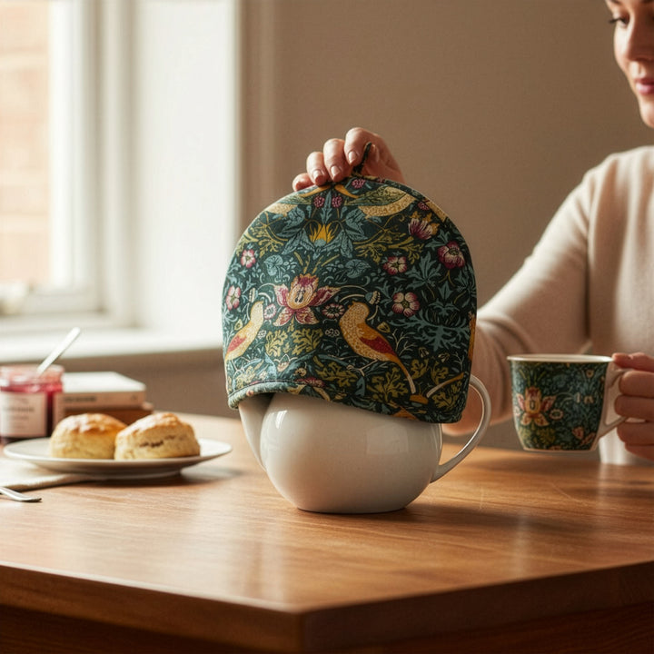Le Chateau William Morris Strawberry Thief 'Tea-for-One' Tea Cosy - Dark Green