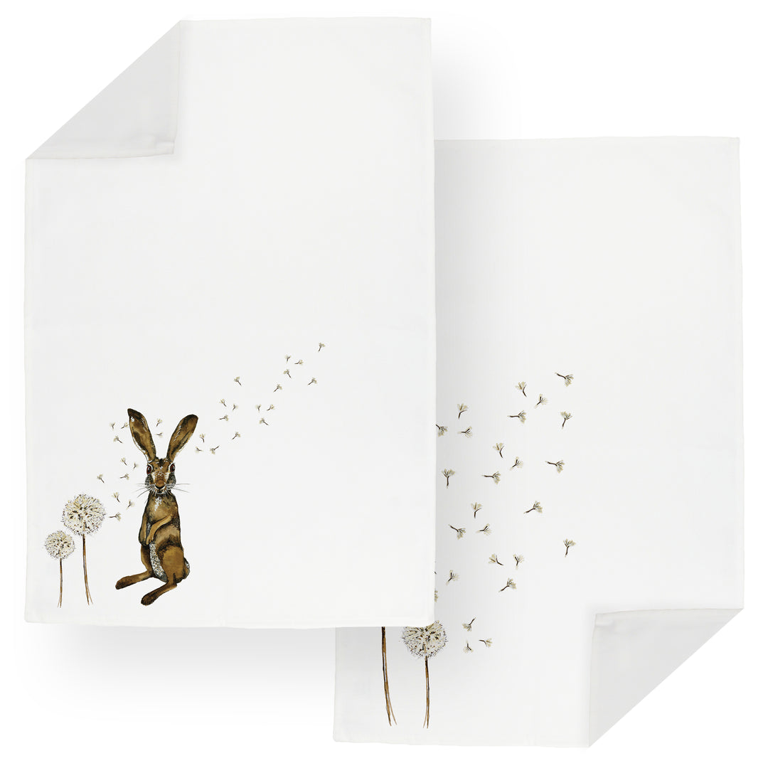 Purely Home Hare & Dandelions Tea Towels