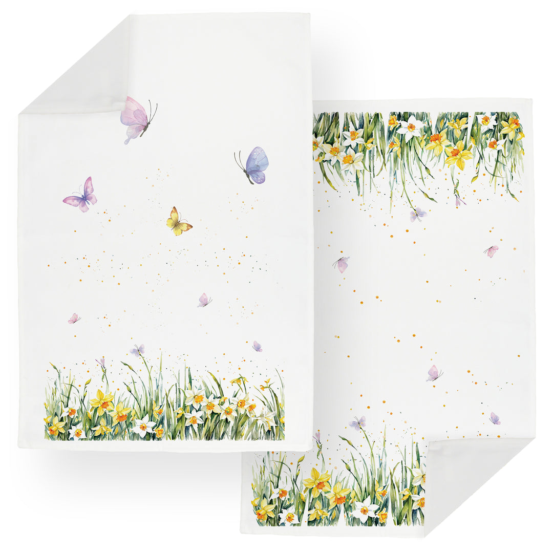 Purely Home Spring Daffodils Tea Towels
