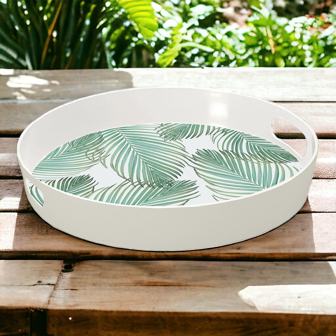 Amazon Floral Palm Melamine Serving Tray