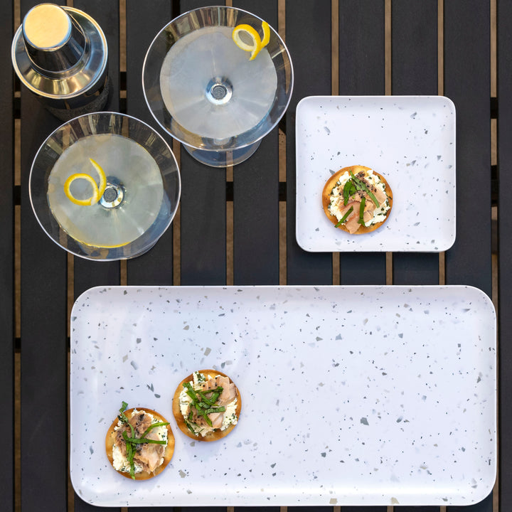 White Terrazzo Melamine Appetiser & Nibbles Serving Set