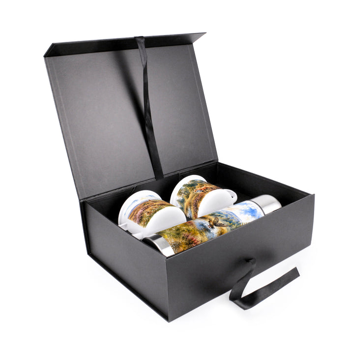 Purely Home Rural Wildlife Flask & Enamel Mug Gift Box Set