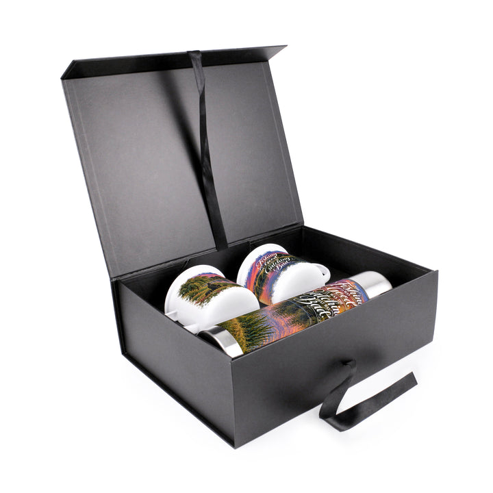 Purely Home River Fishing Flask & Enamel Mug Gift Box Set