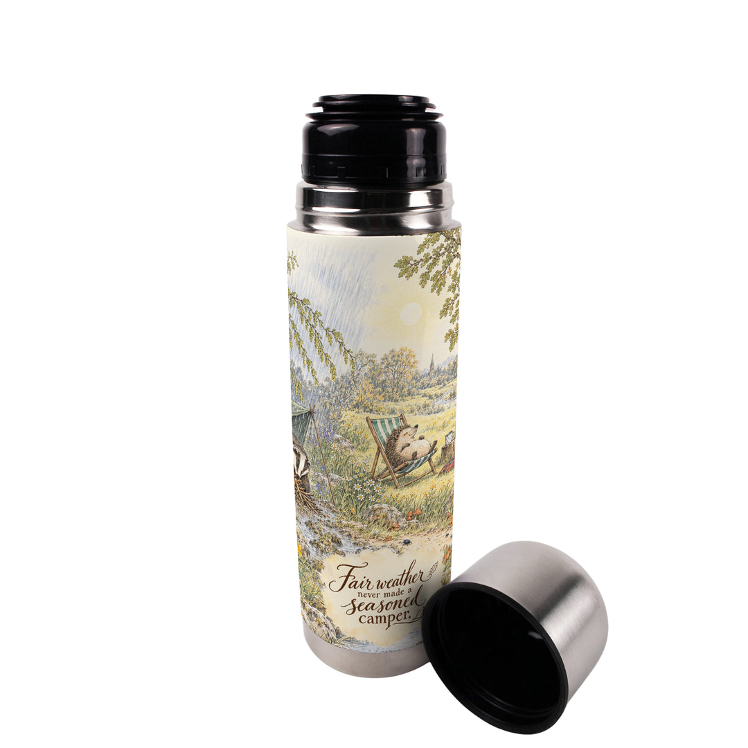 Purely Home Novelty Fair Weather Camping Flask & Enamel Mug Gift Box Set
